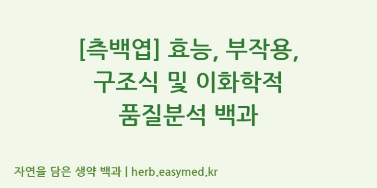 [측백엽] 효능, 부작용, 구조식 및 이화학적 품질분석 백과